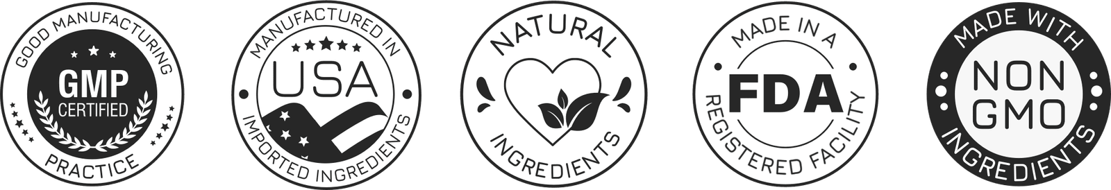 FemiPro certifications - Made in USA, GMP, FDA-registered facility